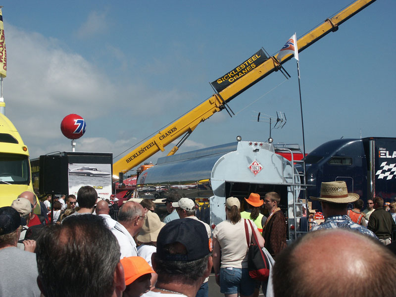 Hydroplane race pit area