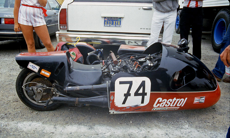 vintage racing sidecar motorcycle